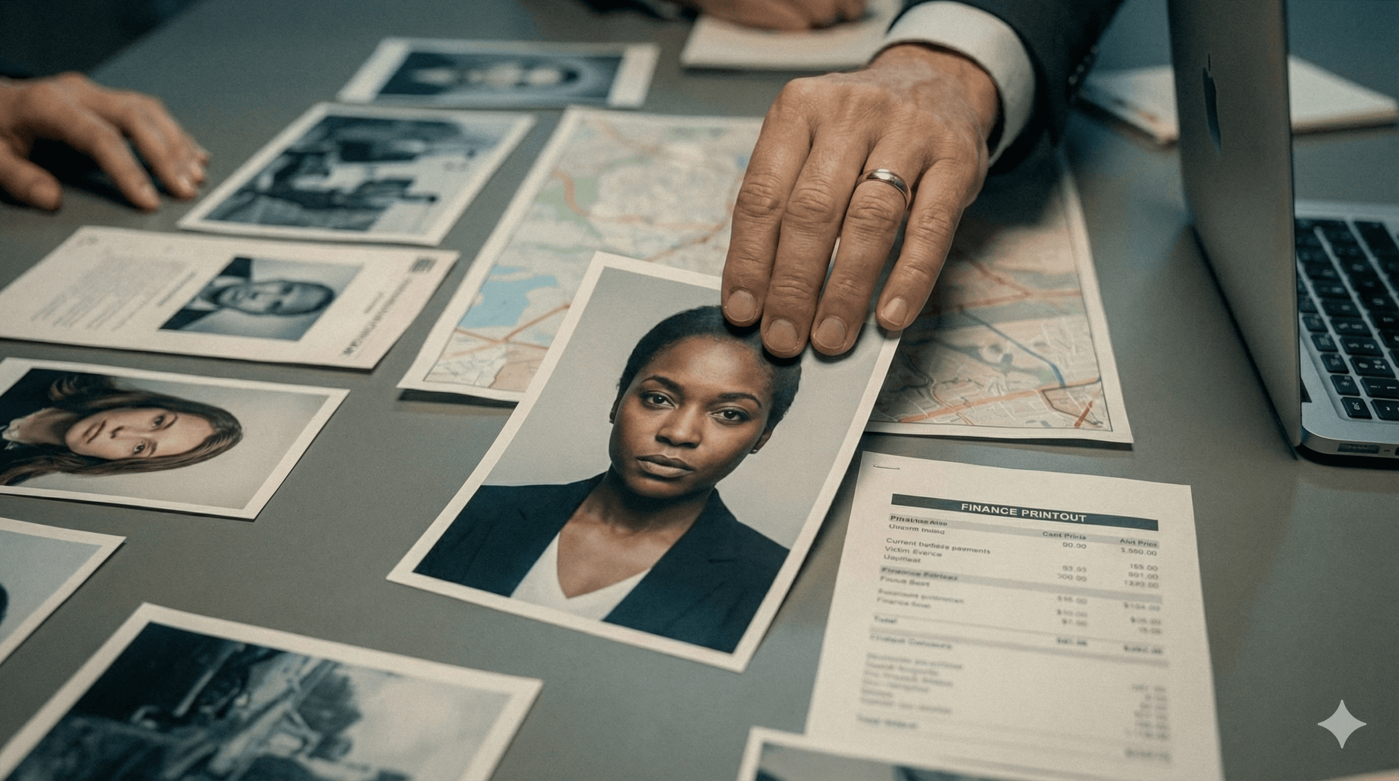 Medium: Team members around table—Elena, Jack, Marcus, Shadow watching.